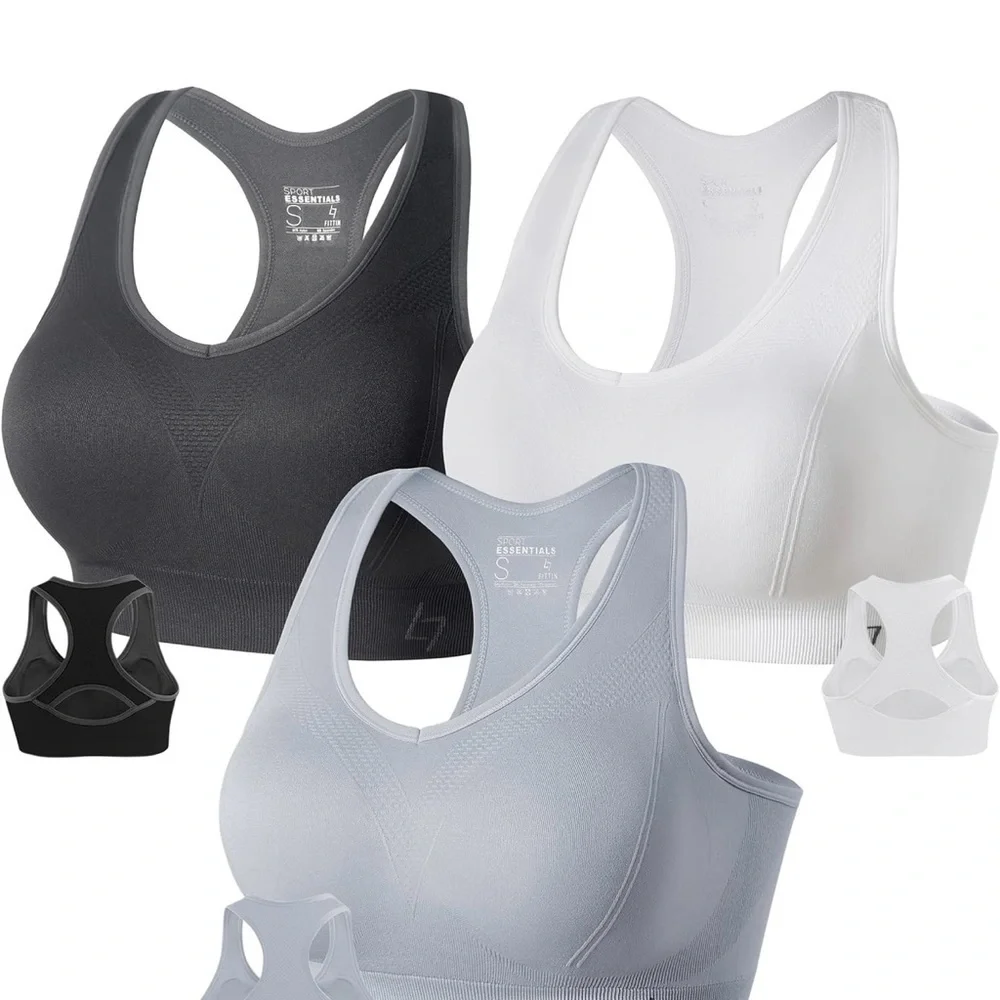 FITTIN Racerback Sports Bras for Women pack 3